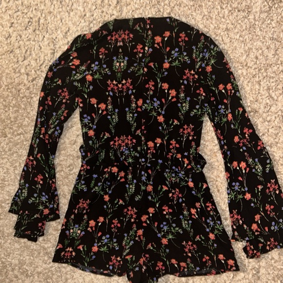 Honey Punch Flowy Long Sleeve Floral Romper - Picture 8 of 10